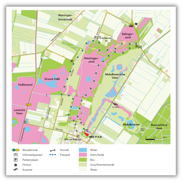 Routekaart Mekelmeersche Veen